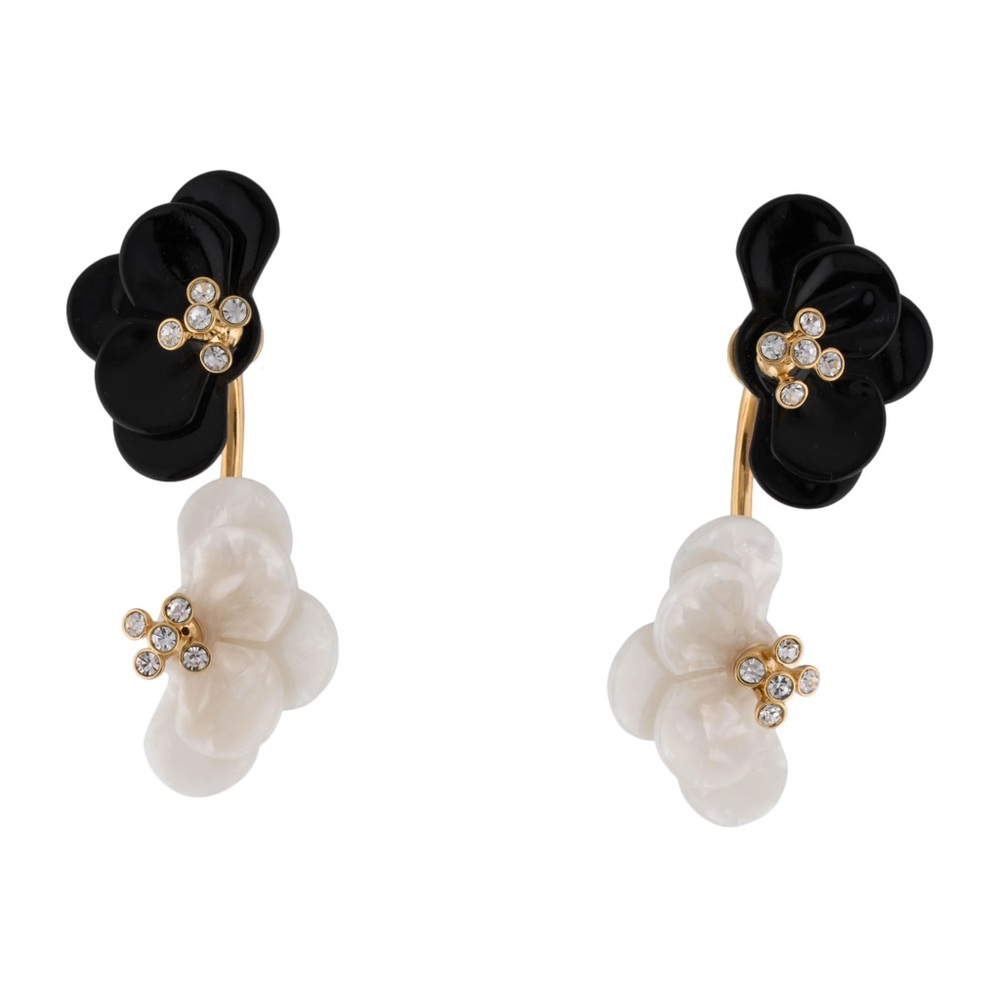 LIKE NEW Lele Sadoughi Jet Poppy Bouquet Earrings